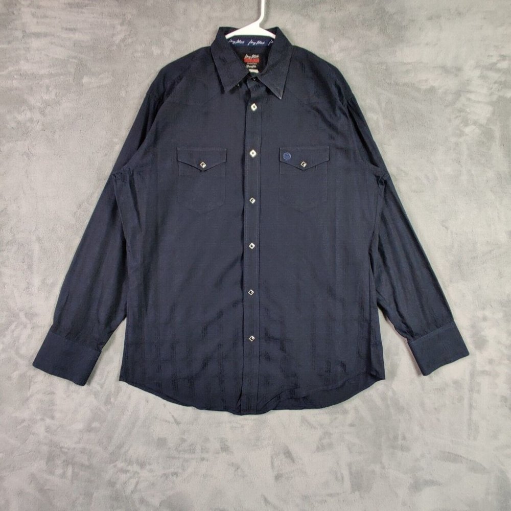 Wrangler Troubadour Shirt Adult Extra Large Black Pearl Snap  Western Cowboy Men